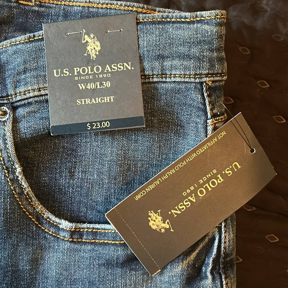 U.S.POLO ASSN. straight leg medium mens blue jeans - Picture 7 of 11
